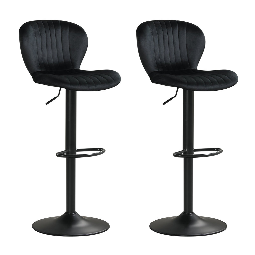 Adjustable Counter Height Chairs Set of 2 with Velvet Upholstered Backrests