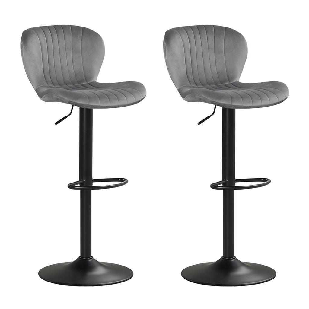 Adjustable Counter Height Chairs Set of 2 with Velvet Upholstered Backrests
