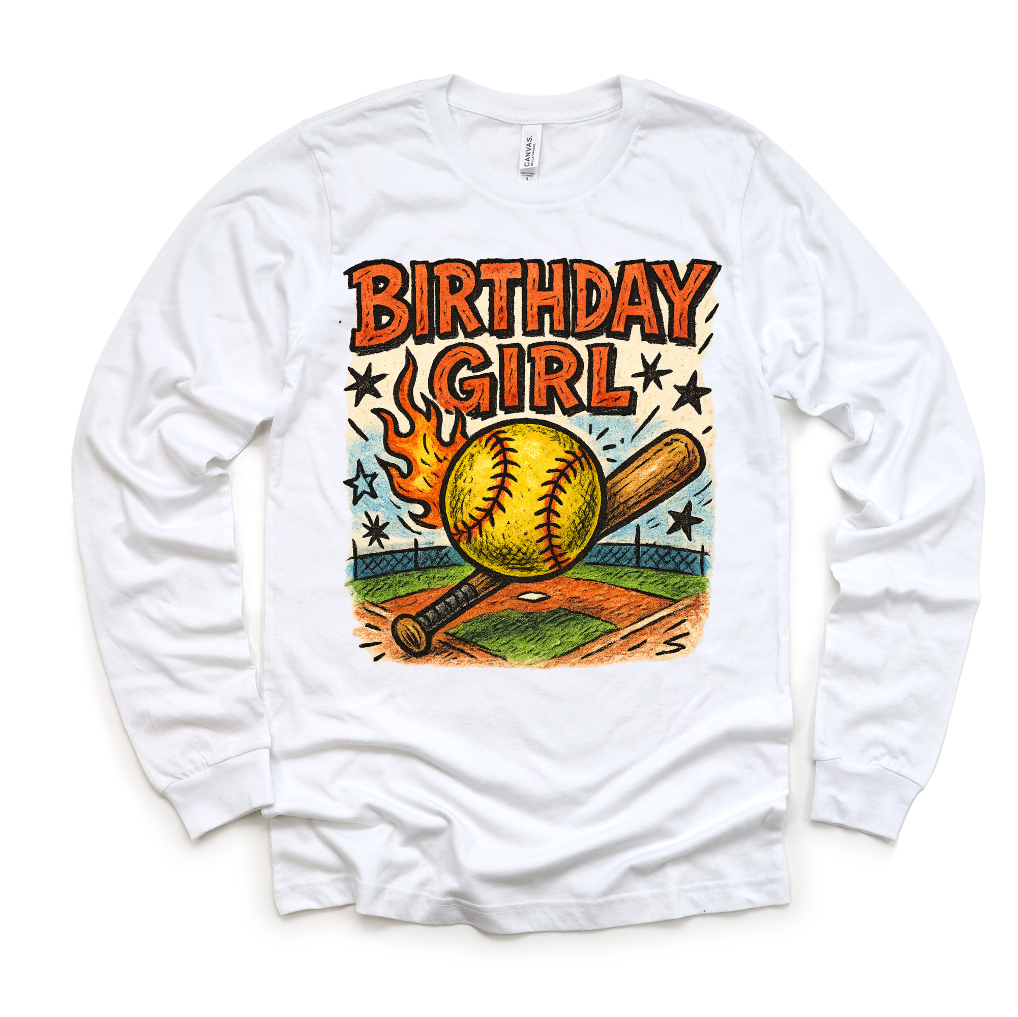 Girls Softball Birthday Shirt - Girls Birthday Tee