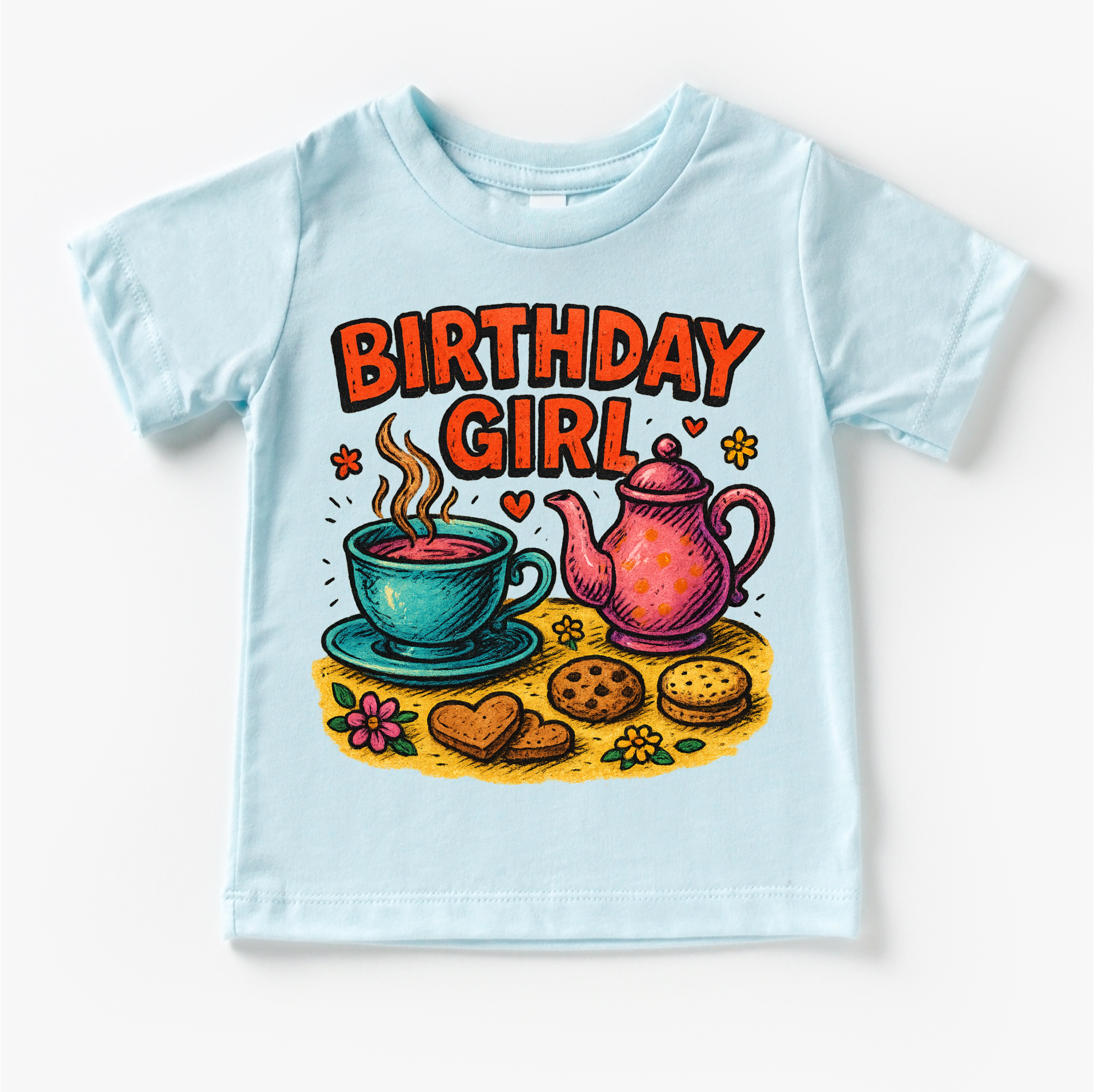 Girls Tea Party Birthday Shirt - Girls Birthday Tee