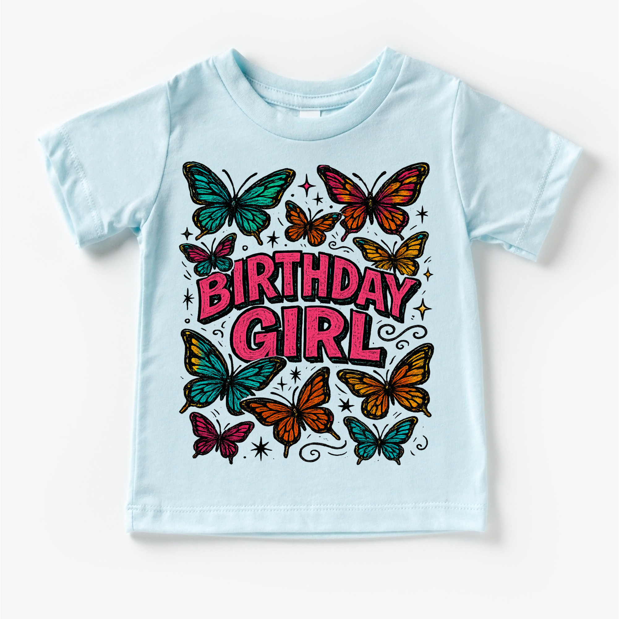 Girls Butterfly Birthday Shirt - Girls Birthday Tee