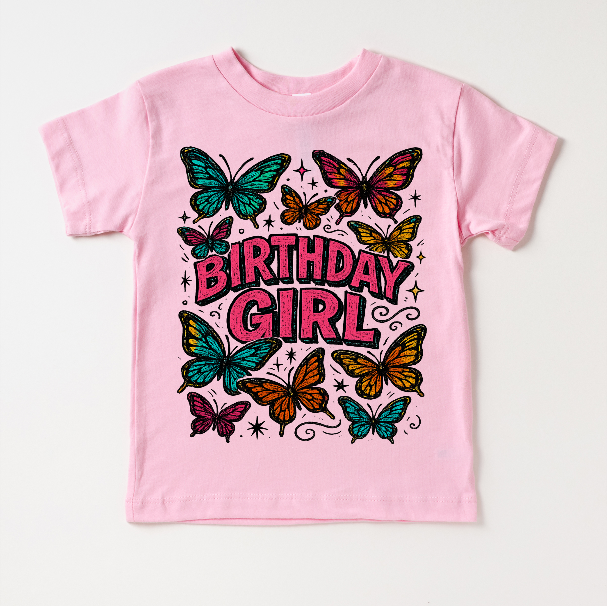 Girls Butterfly Birthday Shirt - Girls Birthday Tee