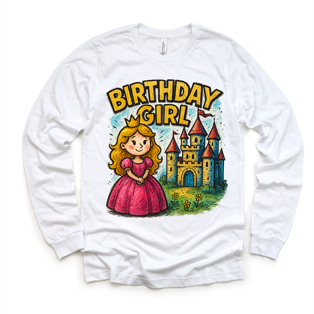 Girls Princess Birthday Shirt - Girls Birthday Tee