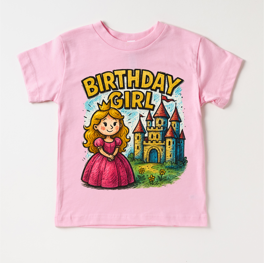 Girls Princess Birthday Shirt - Girls Birthday Tee