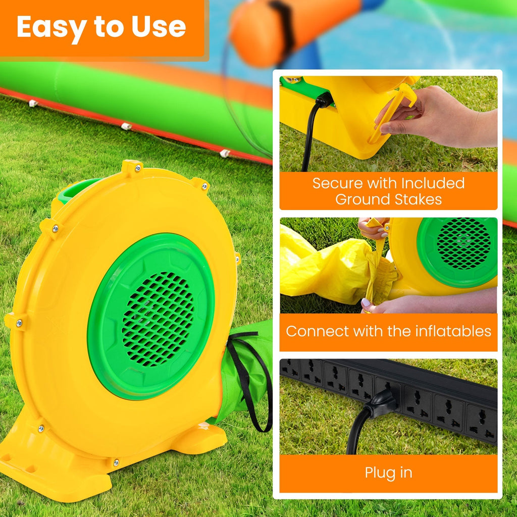 480W Air Blower Air Pump Fan with Convenient Handle and Ground Stakes