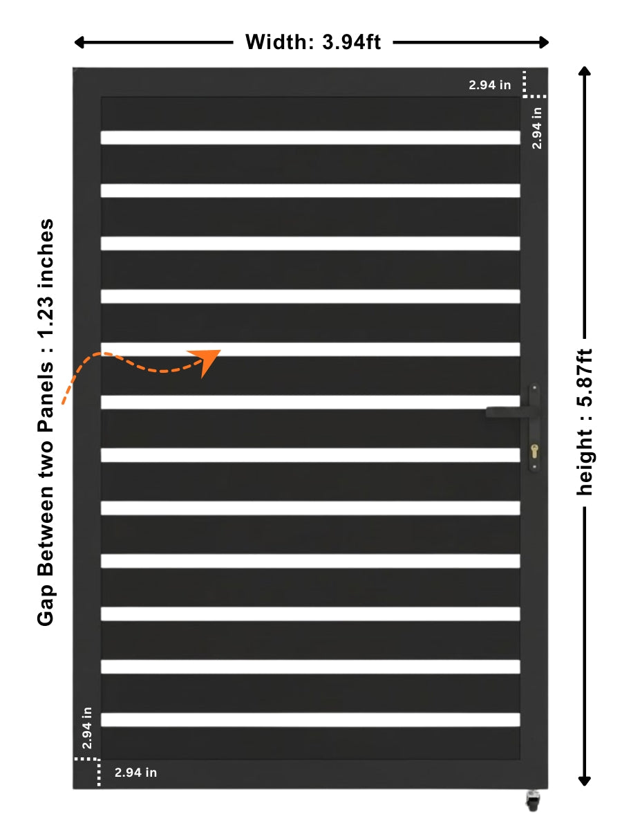 Aluminum Premium Fence Gate 4x6 – Modern, Heavy Duty, Semi Privacy