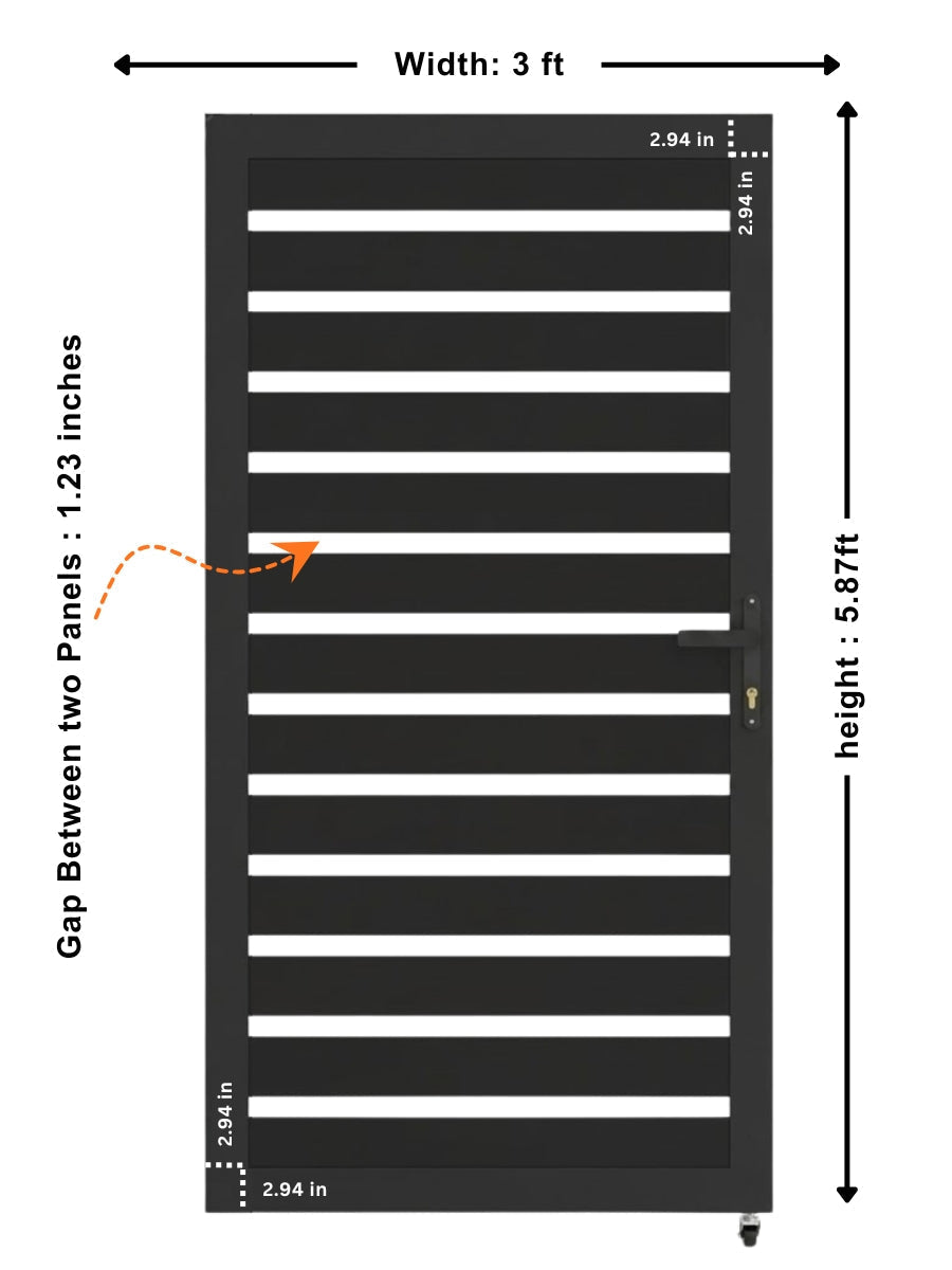 Aluminum Premium Fence Gate 3x6 – Modern, Heavy Duty, Semi Privacy
