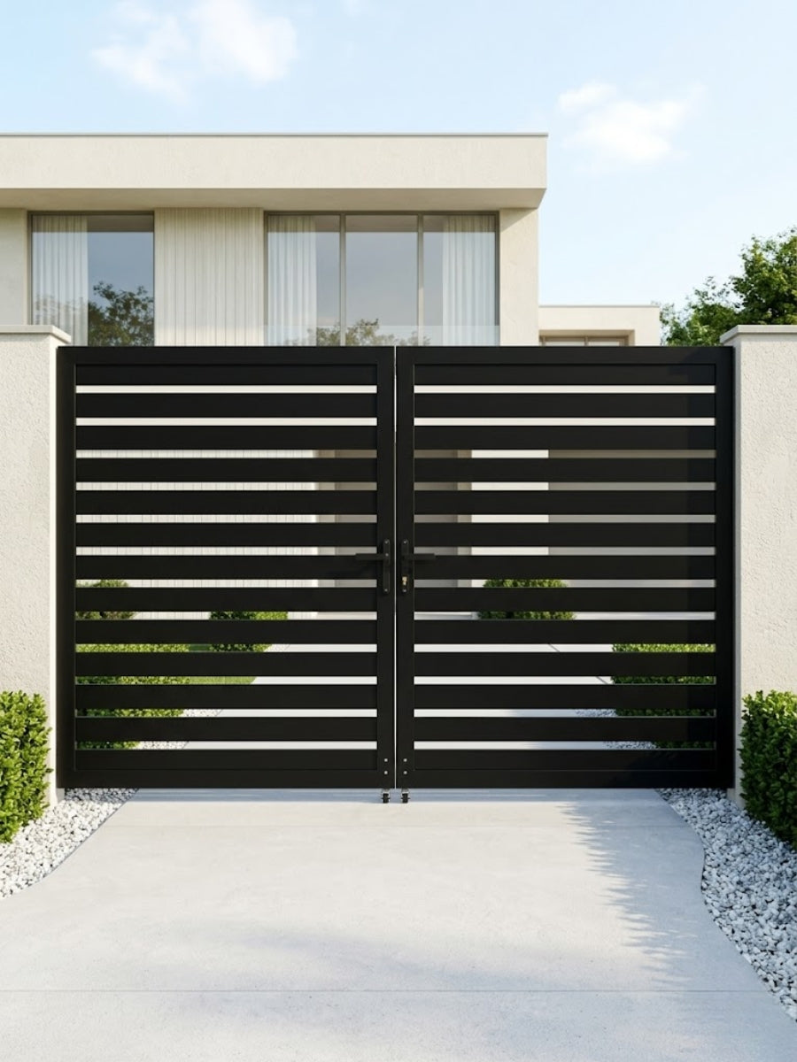 Aluminum Premium Fence Gate 10x6 – Modern, Heavy Duty, Semi Privacy