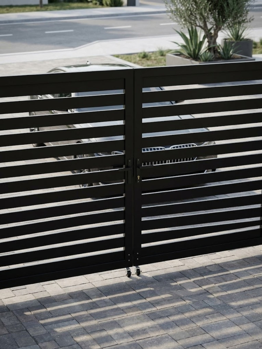 Aluminum Premium Fence Gate 10x6 – Modern, Heavy Duty, Semi Privacy