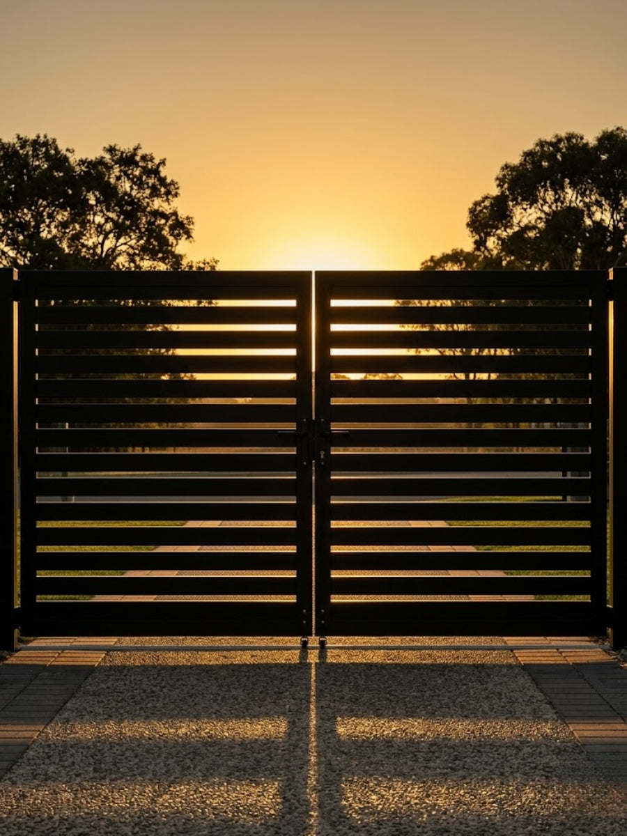 Aluminum Premium Fence Gate 10x6 – Modern, Heavy Duty, Semi Privacy