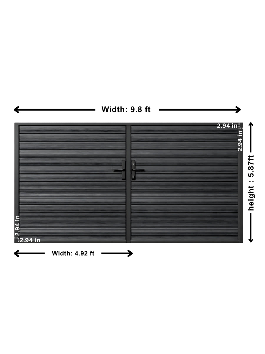 Aluminum Premium Fence Gate 10x6 – Modern, Heavy Duty, Full Privacy
