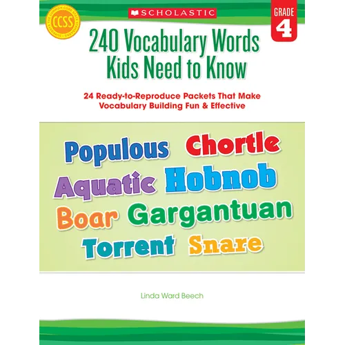 240 Vocabulary Words Kids Need to Know: Grade 4 - Paperback