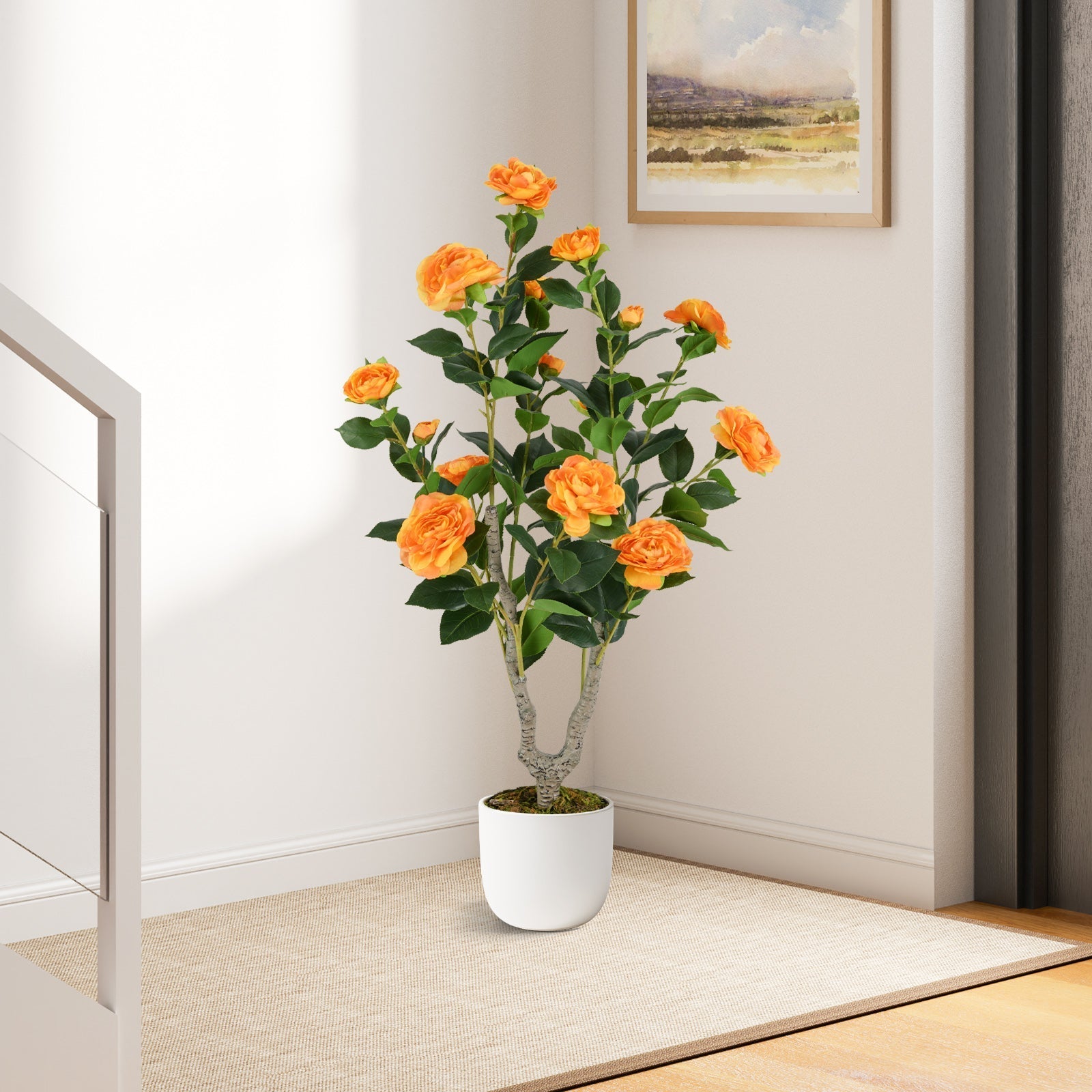 36 Inch Artificial Camellia Tree with Blooming Flower 1 Pack