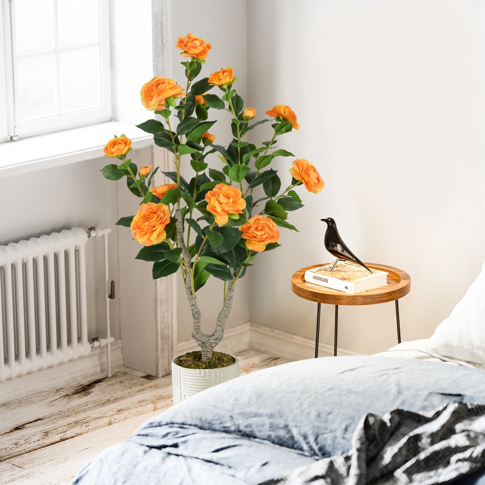 36 Inch Artificial Camellia Tree with Blooming Flower 1 Pack