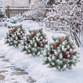 Artificial Cedar Topiary Trees with Ground Spikes, Set of 2