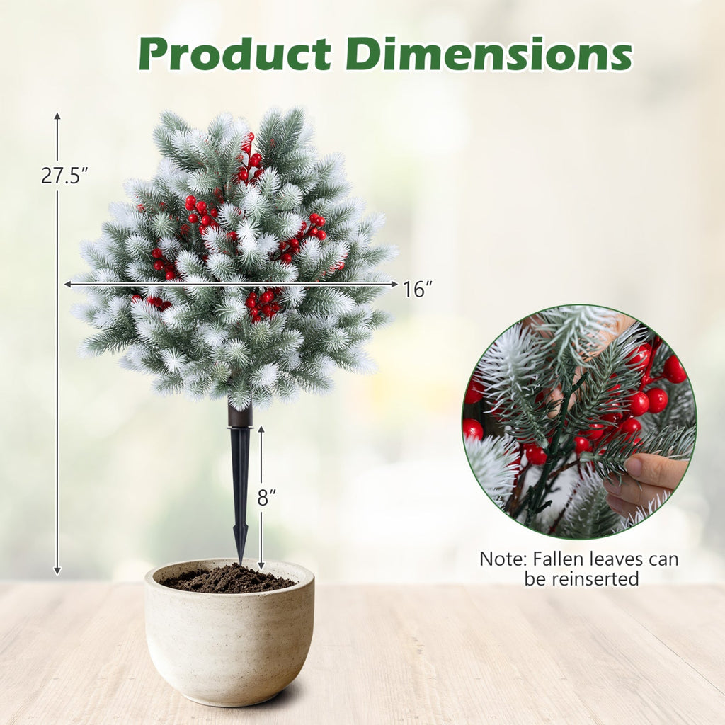 Artificial Cedar Topiary Trees with Ground Spikes, Set of 2