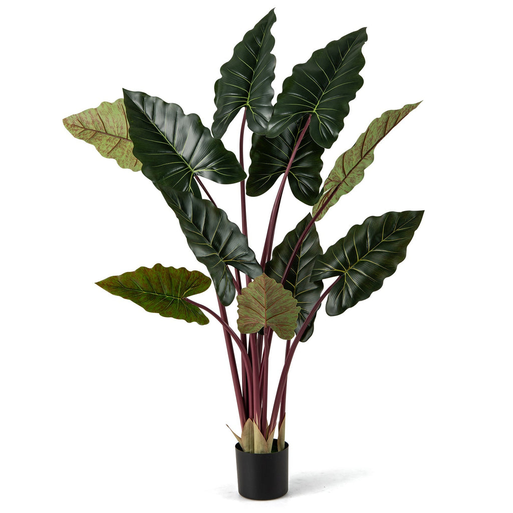Artificial Rainbow Taro Tree 63" Tall with 11 Faux Leaves