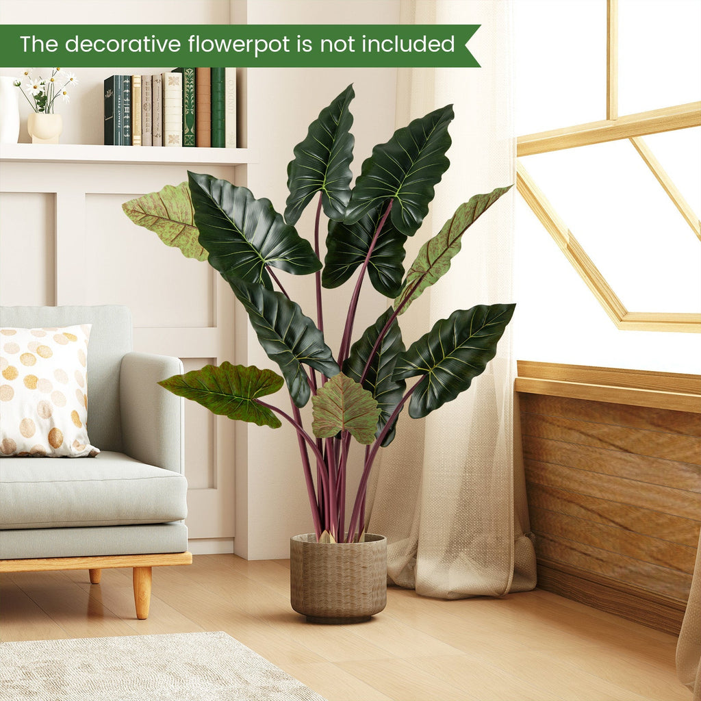 Artificial Rainbow Taro Tree 63" Tall with 11 Faux Leaves