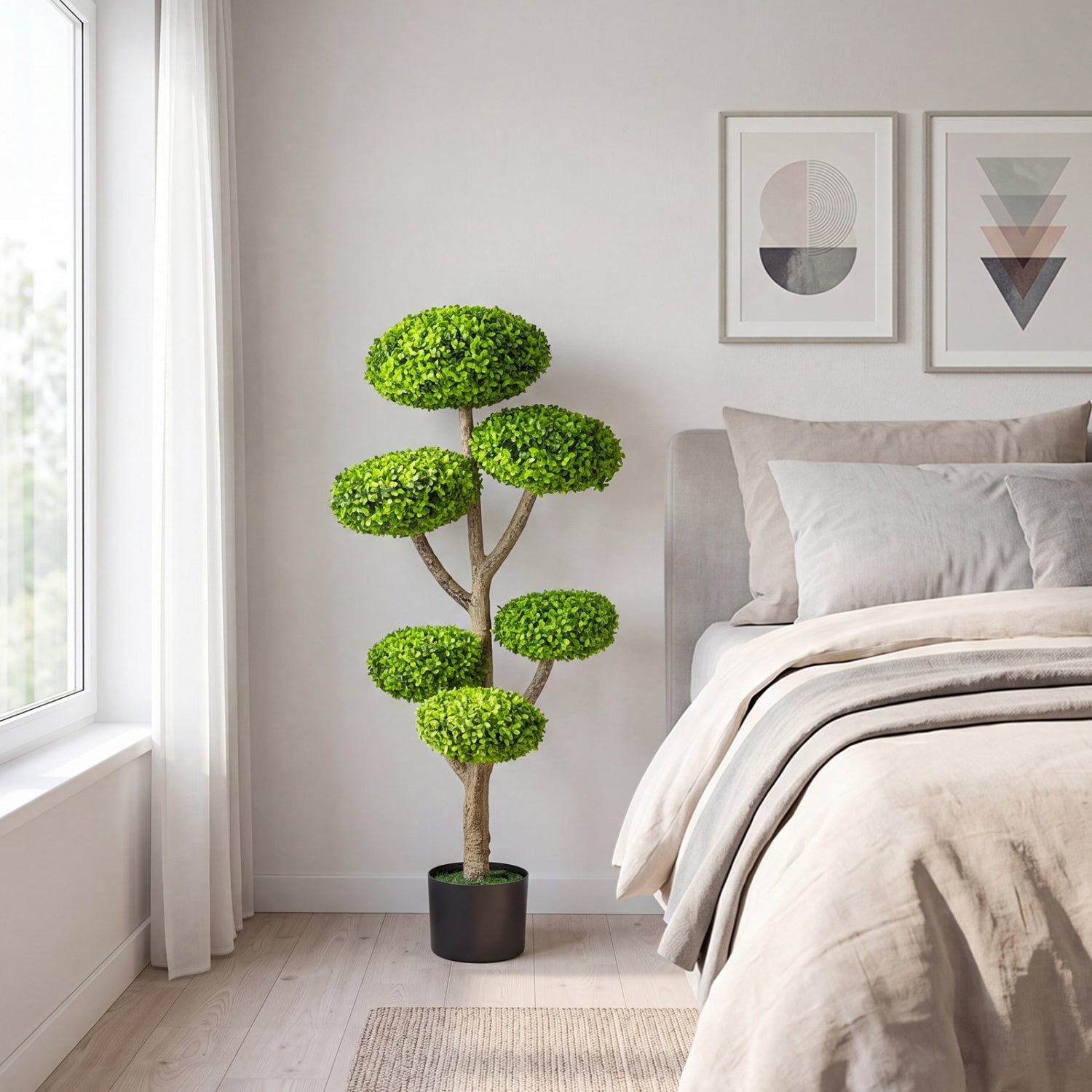 6 Ball Topiary Tree with Weighted Base - 45" Indoor Outdoor