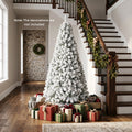 Snow-Flocked Artificial Christmas Tree 6 ft with Metal Stand