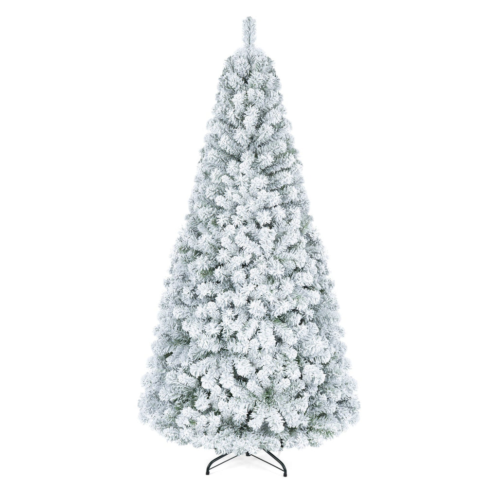 Snow-Flocked Artificial Christmas Tree 6 ft with Metal Stand