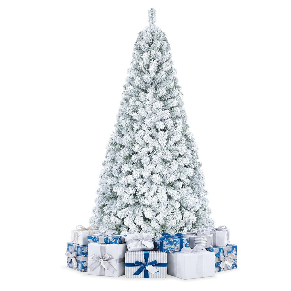 Snow-Flocked Artificial Christmas Tree 6 ft with Metal Stand