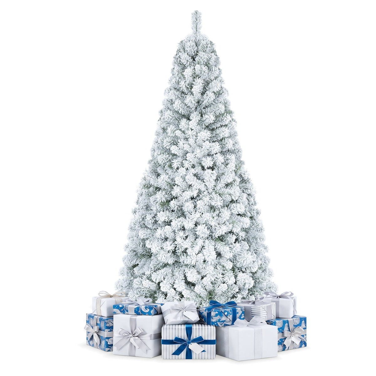 Snow-Flocked Artificial Christmas Tree 6 ft with Metal Stand