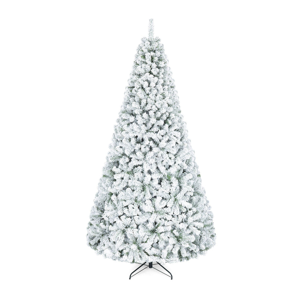 Snow-Flocked Artificial Christmas Tree 9 ft with Metal Stand
