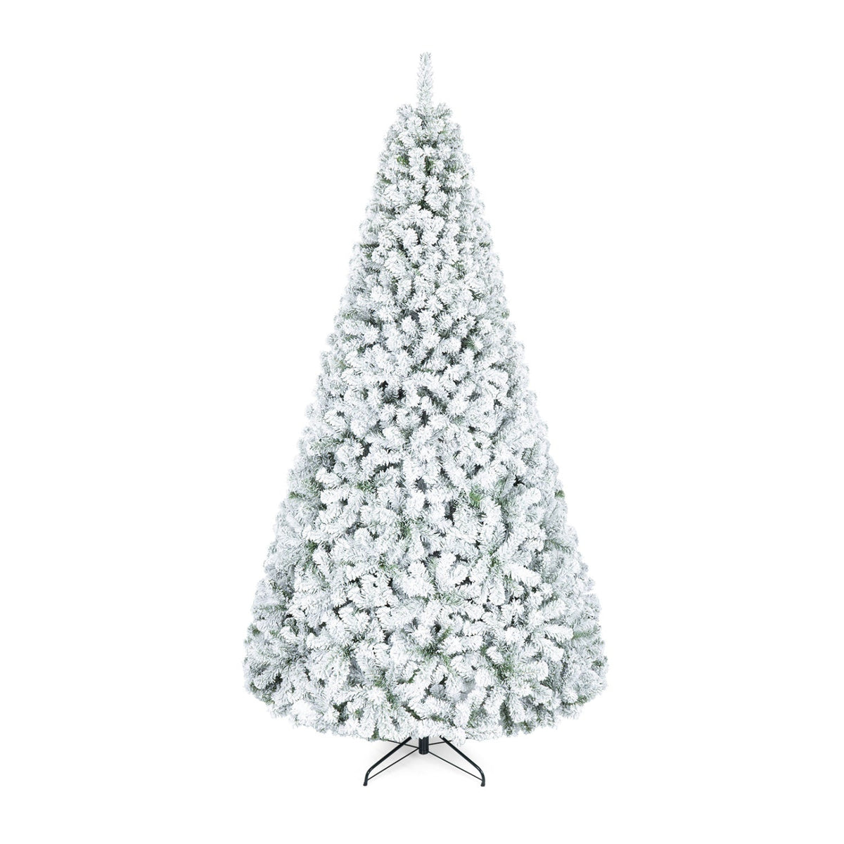 Snow-Flocked Artificial Christmas Tree 9 ft with Metal Stand