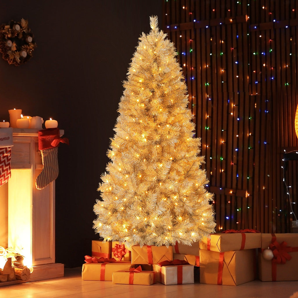 Artificial Xmas Tree with Branch Tips and Warm White LED Lights