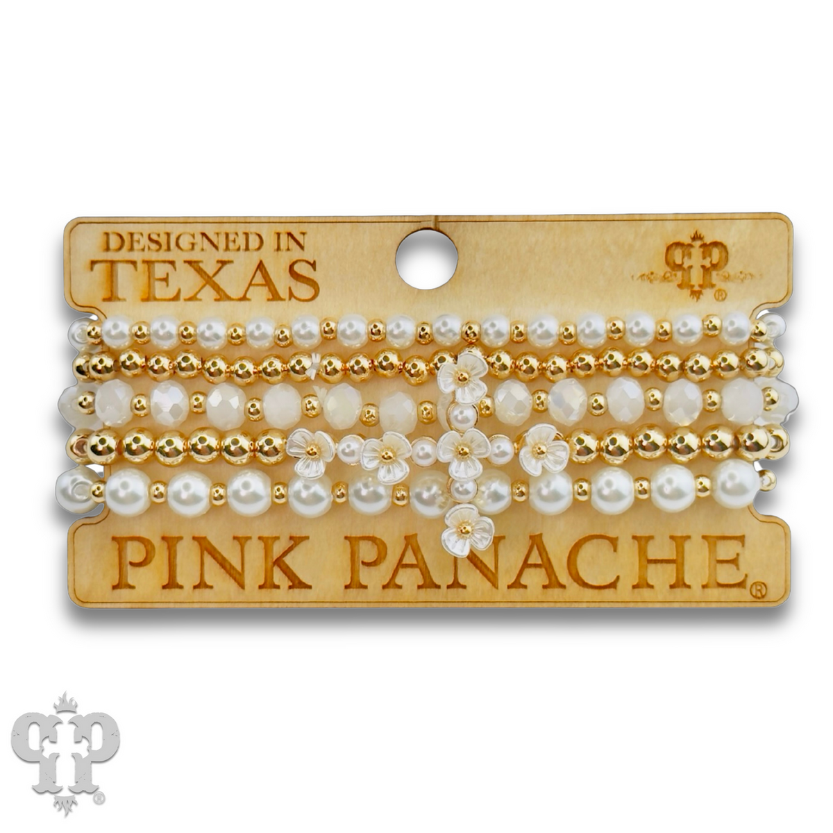 Flower cross charm bracelet