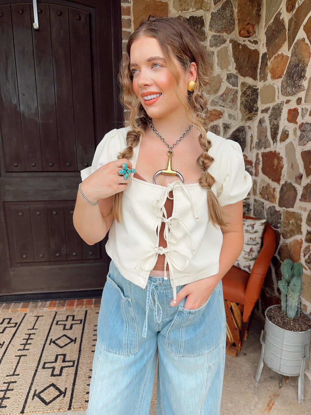 The Georgia Denim Pant Set-Extra Small