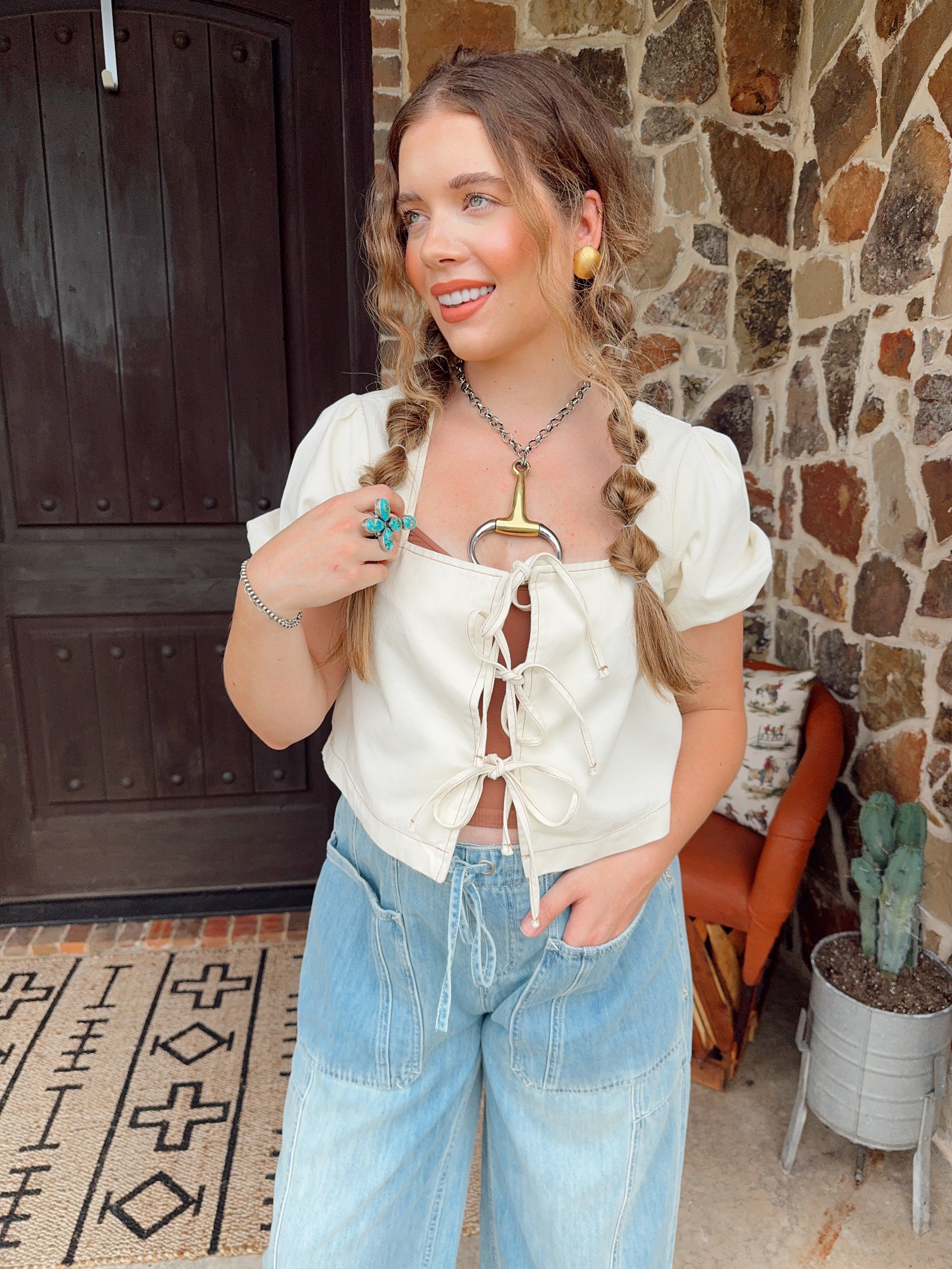 The Georgia Denim Pant Set-Extra Small