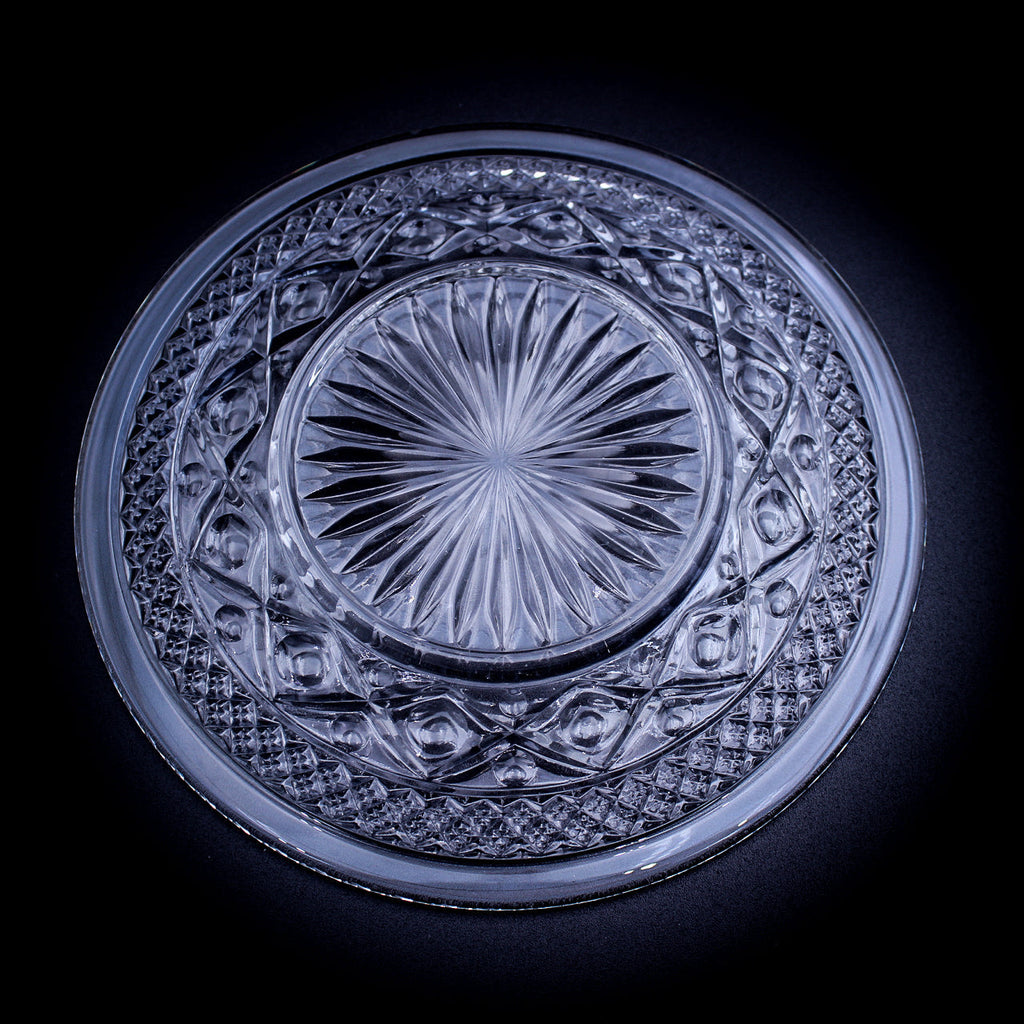 Imperial Glass Cape Cod Clear Glass Plate — 6.5" Diamond‑Point Design