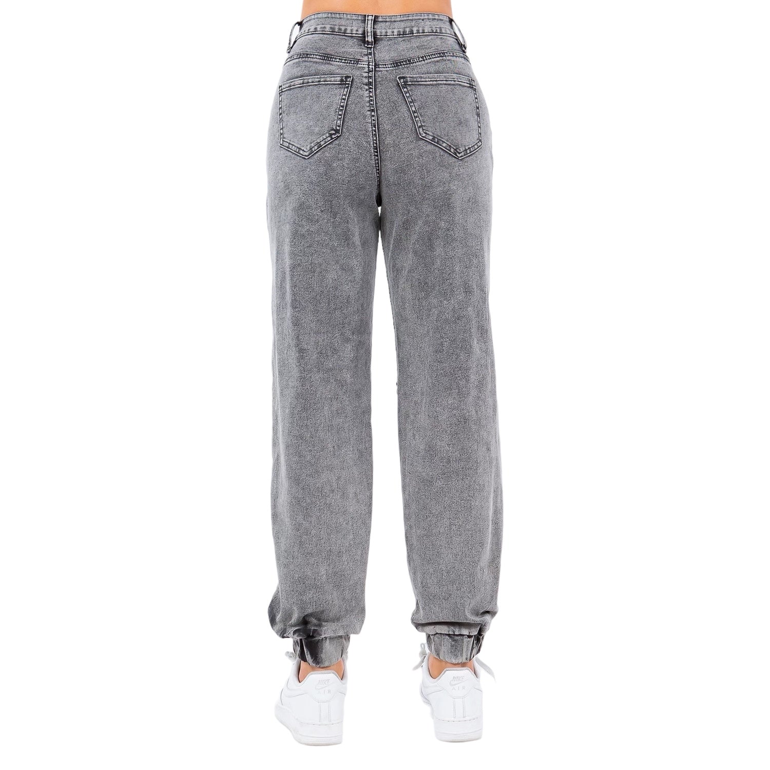 Acid Wash Denim Multi Pocket Joggers- RJJ8485