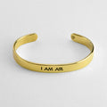I Am Earth Water Air Fire Astrology Brass Cuff Bracelet