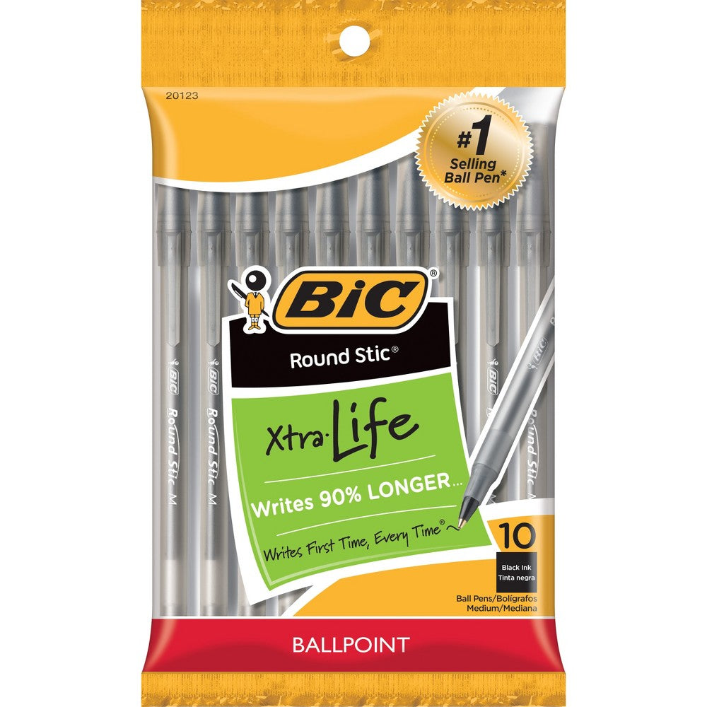 "BIC" ROUND STIC BLK 10 PK.