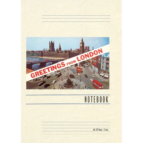 Vintage Lined Notebook Greetings from London, England - Paperback