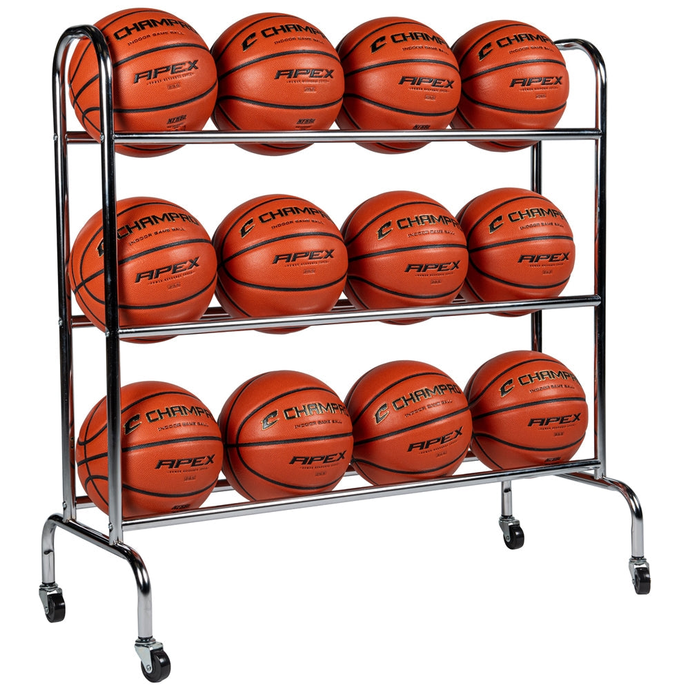 CHAMPRO BASKETBALL 12 BALL RACK WITH CASTERS