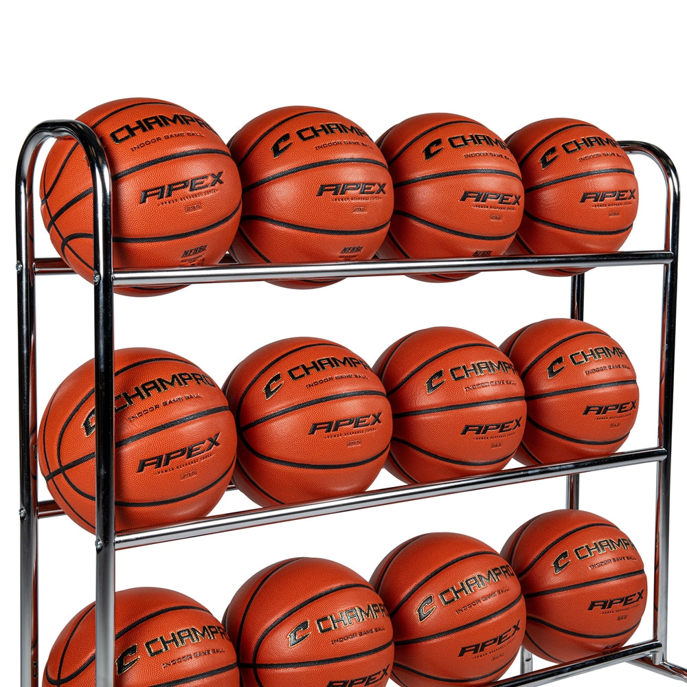 CHAMPRO BASKETBALL 12 BALL RACK WITH CASTERS
