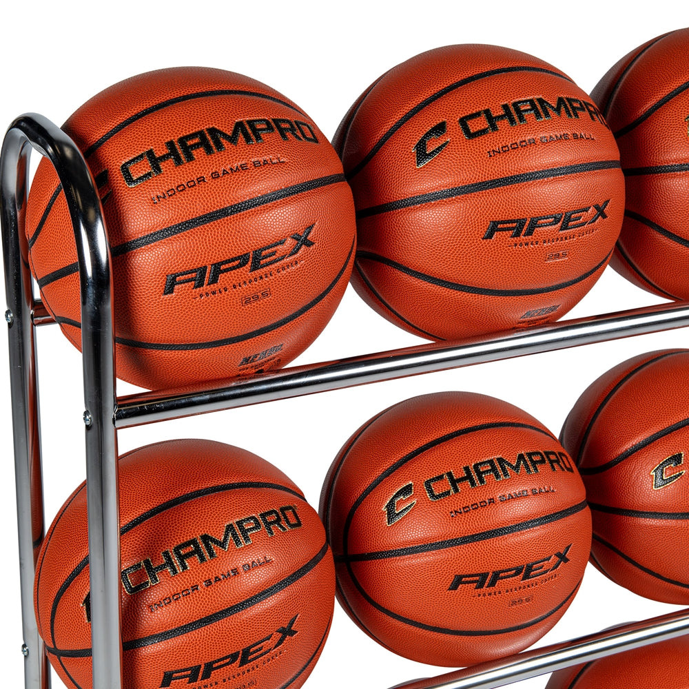 CHAMPRO BASKETBALL 12 BALL RACK WITH CASTERS