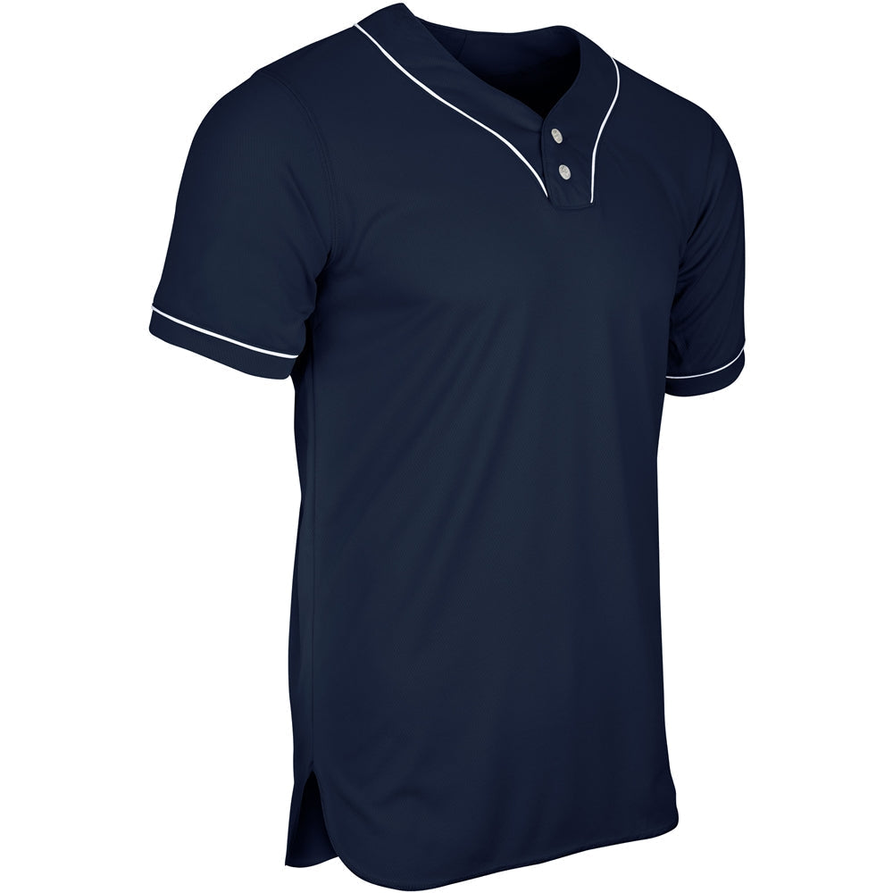 CHAMPRO HEATER 2-BTTN PIPED BASEBALL JERSEY