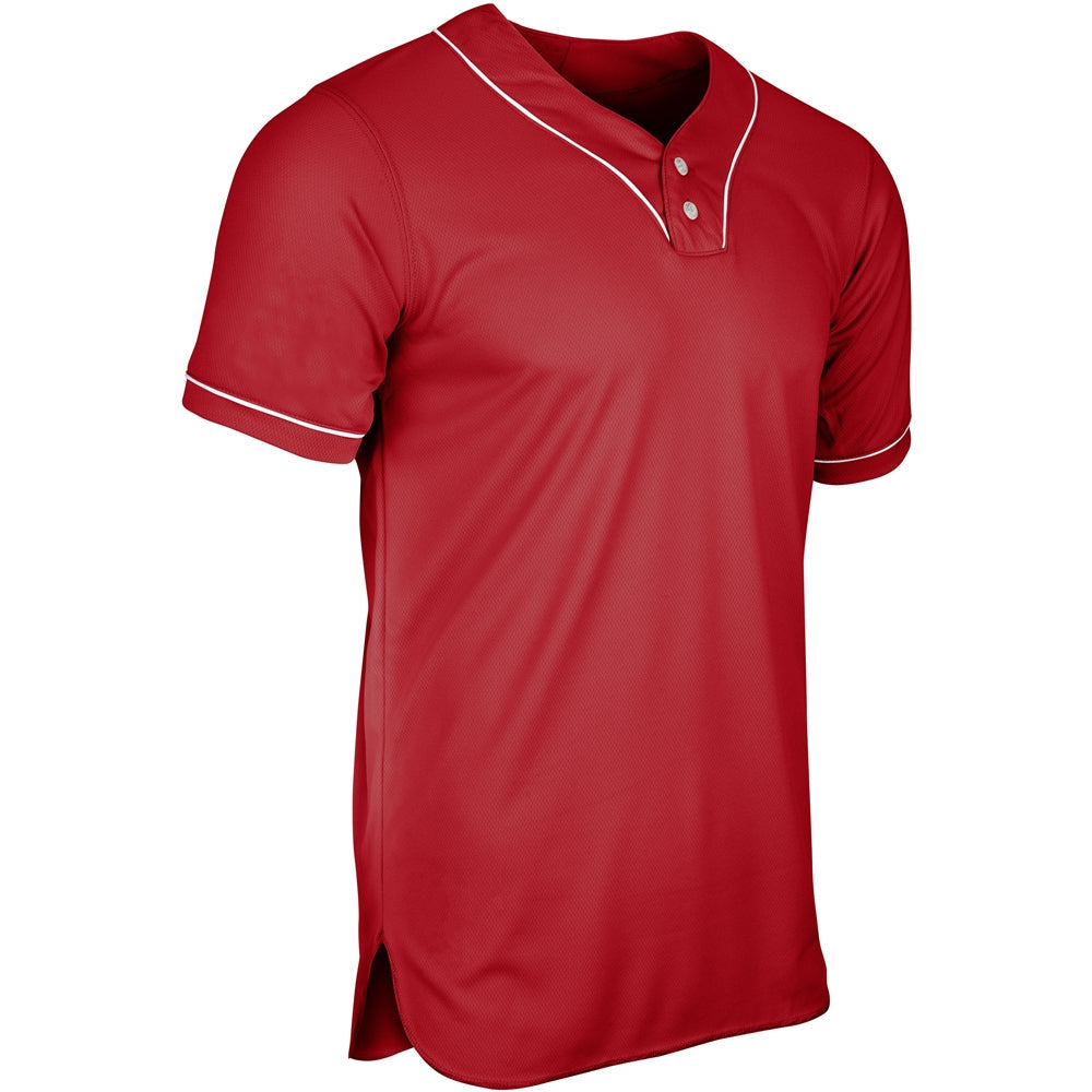 CHAMPRO HEATER 2-BTTN PIPED BASEBALL JERSEY