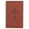 KJV Holy Bible, Giant Print Standard Size Faux Leather Red Letter Edition - Ribbon Marker, King James Version, Brown - Leather