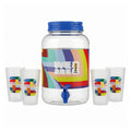 Atelier Sportif Official FIFA 1.4 Gal Beverage Dispenser with Red Handle & 4 Plastic Cups 18.5 OZ.