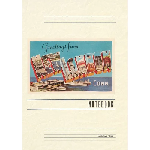 Vintage Lined Notebook Greetings from New London - Paperback