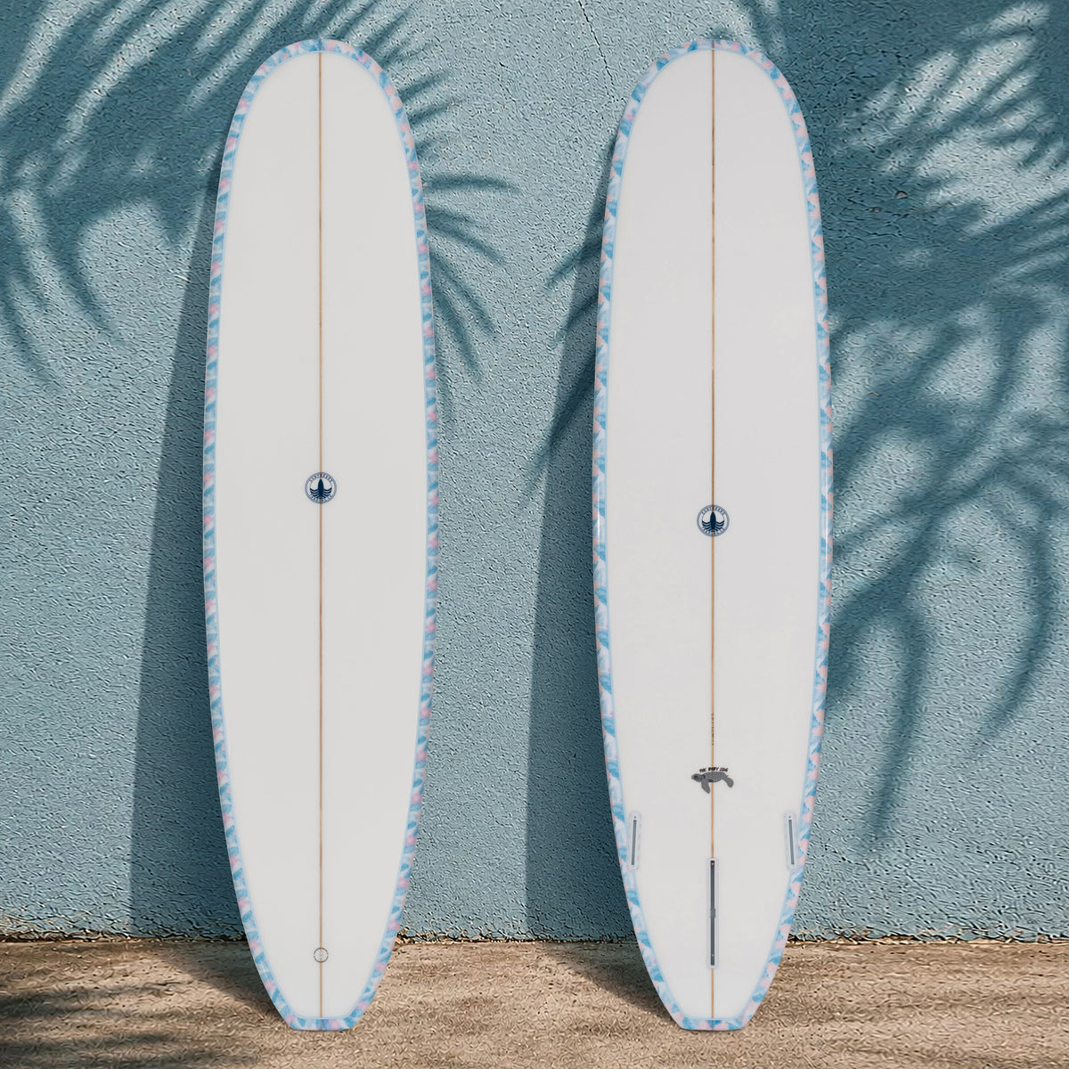 The Baby Log Beginner Longboard Surfboard – Floral Blue - Ships 10/6/26