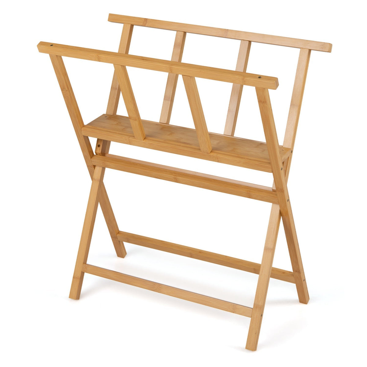 Bamboo Art Print Rack for Canvas Storage and Display