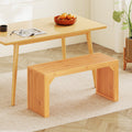 Bamboo Dining Bench Long Entryway Bench Indoor Outdoor Solid Wood Bench-Natural