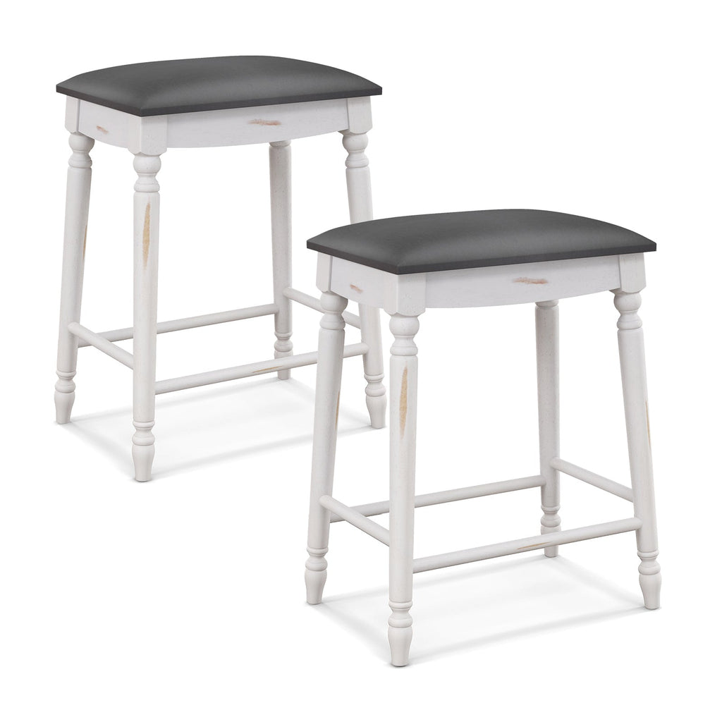 29 Inch Bar Stool Set of 2 with Padded Seat Cushions and Wood Legs-29 inches